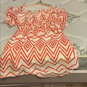 pink and white pattern dress